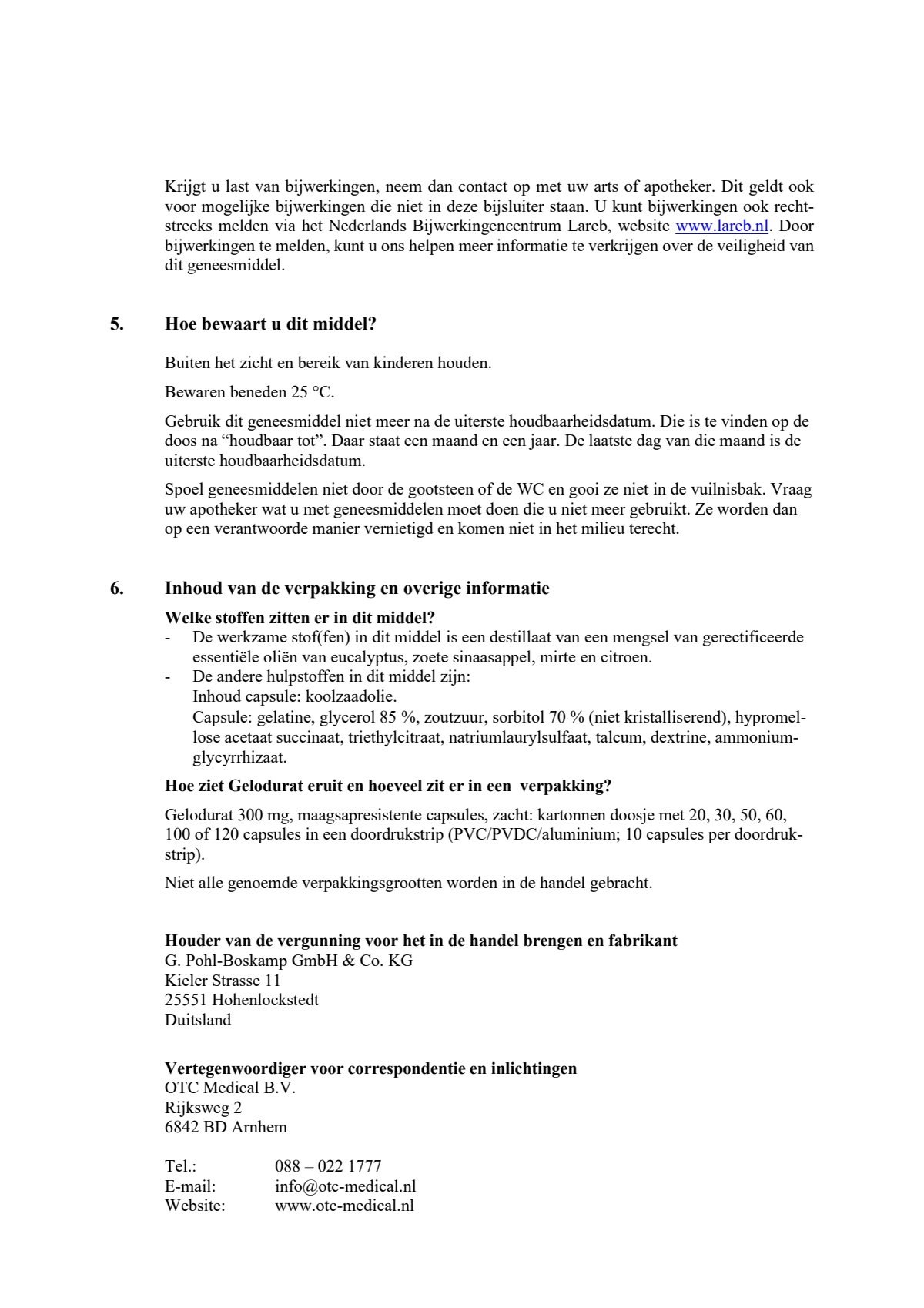 Myrtol 300mg Capsules afbeelding van document #4, leaflet