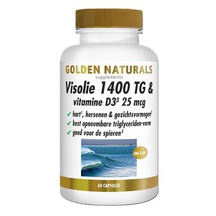 Golden Naturals Visolie 1400 TG & Vitamine D3 25mcg Capsule 60CP Golden Naturals Visolie 1400 TG & Vitamine D3 25mcg Capsule 60CP