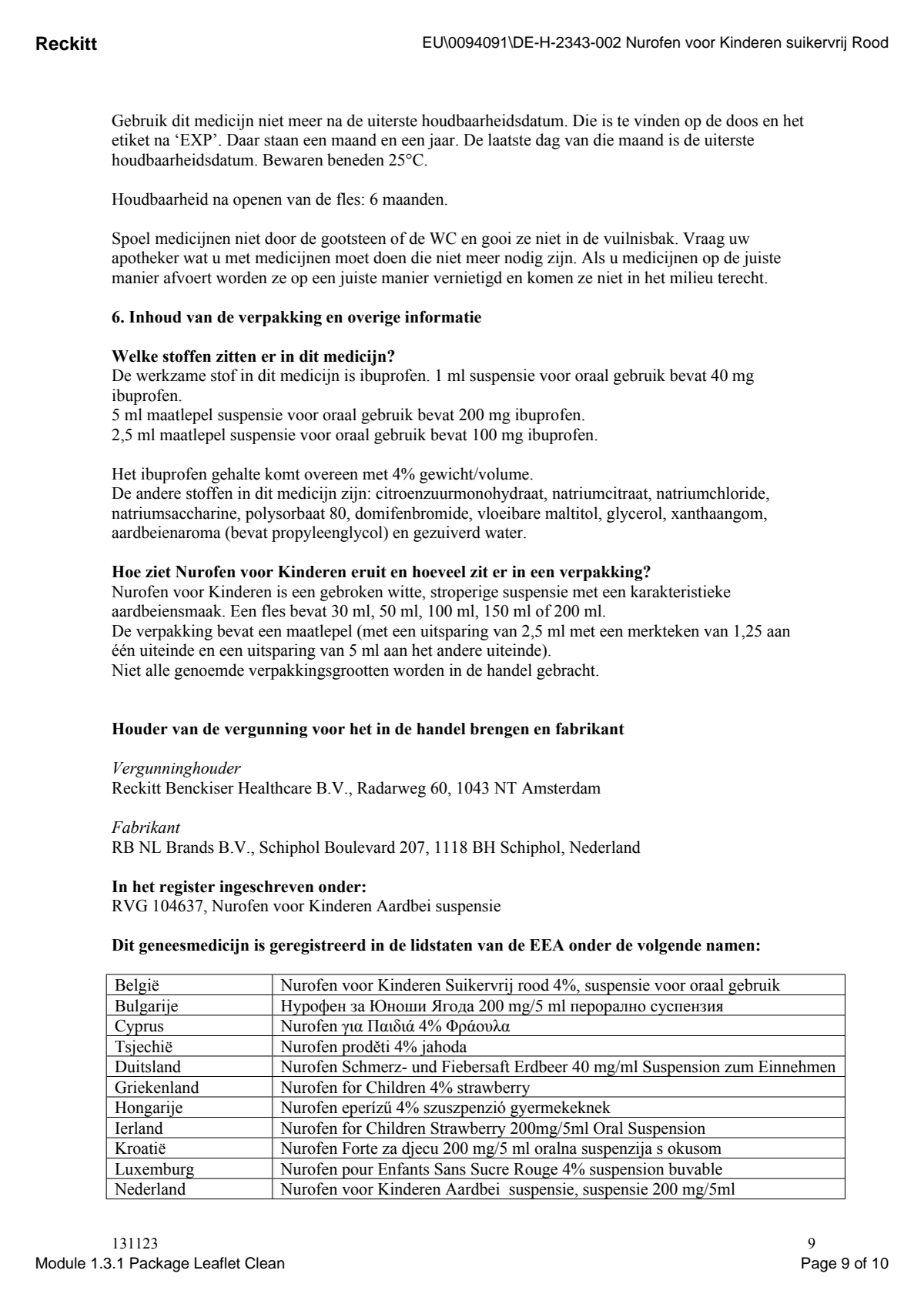 voor Kinderen Aardbei Suspensie afbeelding van document #9, leaflet