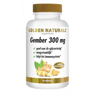 Golden Naturals Gember 300 mg Capsules 90VCP Golden Naturals Gember 300 mg Capsules 90VCP