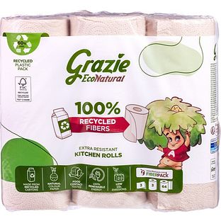 Grazie Natural Grazie EcoNatural Keukenrollen 3ST Grazie Natural Grazie EcoNatural Keukenrollen 3ST