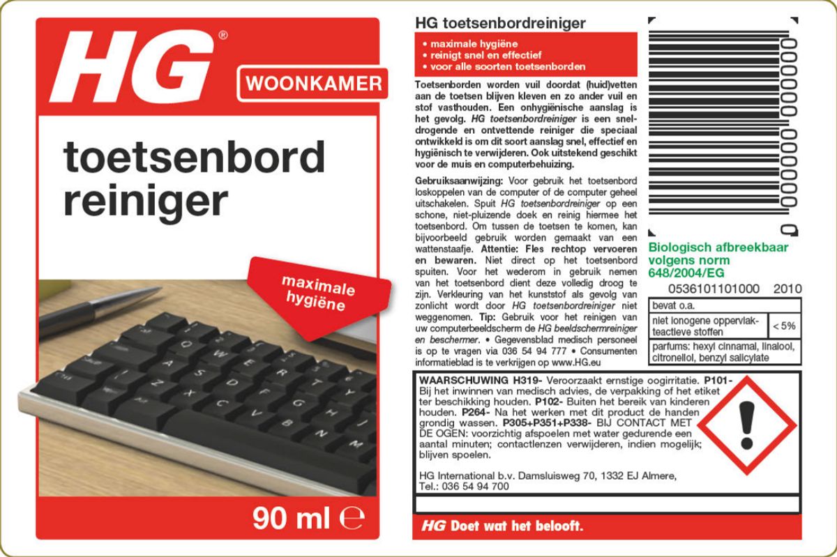 Toetsenbordreiniger afbeelding van document #1, label