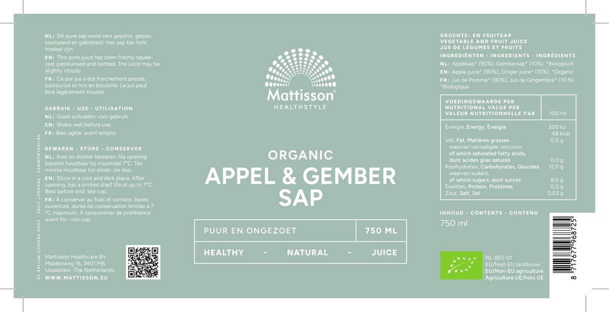 Biologische Appel Gembersap afbeelding van document #1, label