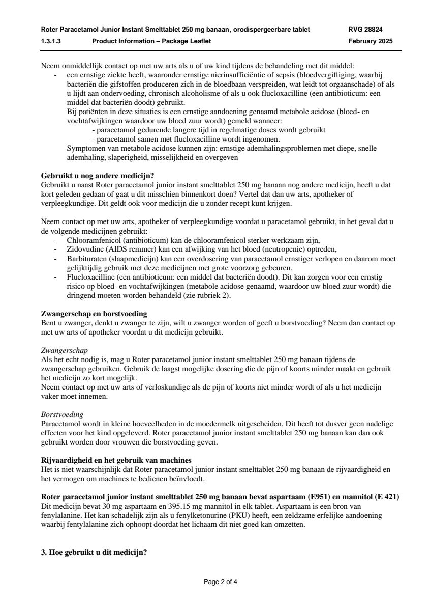Paracetamol Junior Smelt Tabletten afbeelding van document #2, leaflet
