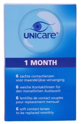 Unicare 1 Month 6 Zachte Contactlenzen -1.25 afbeelding