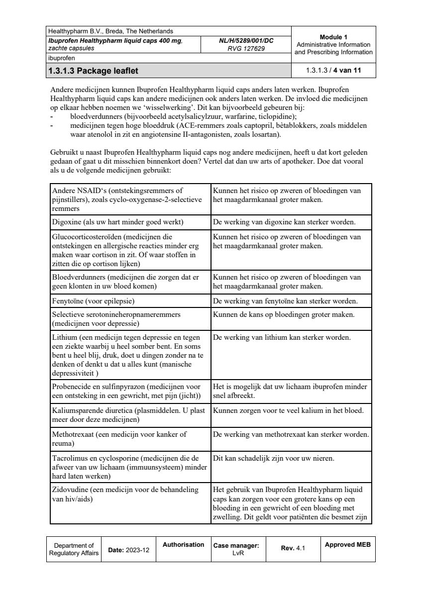 Ibuprofen 400mg Liquid Caps afbeelding van document #4, leaflet