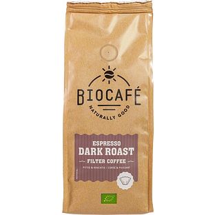 Biocafé Filterkoffie Espresso Dark Roast 250GR Biocafé Filterkoffie Espresso Dark Roast 250GR