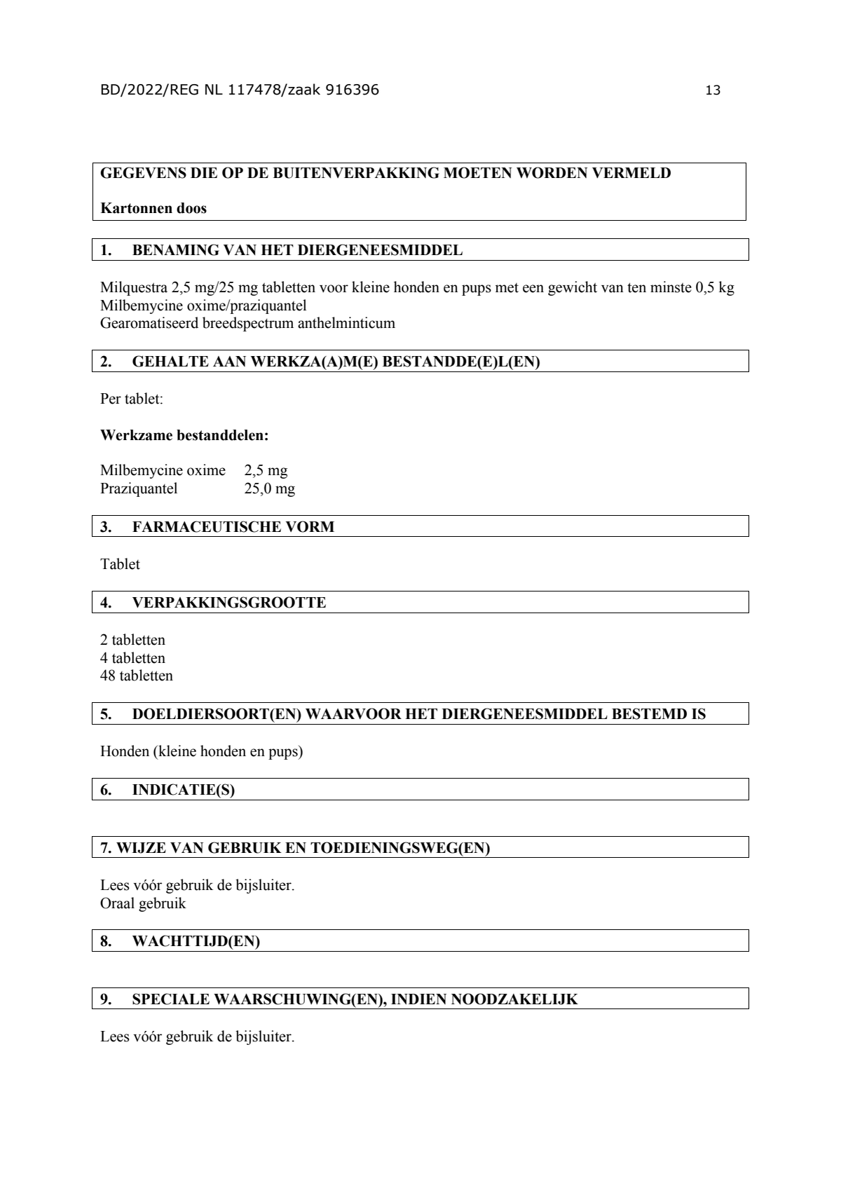 Milquestra Ontwormingsmiddel Honden 0.5 - 10KG afbeelding van document #13, leaflet