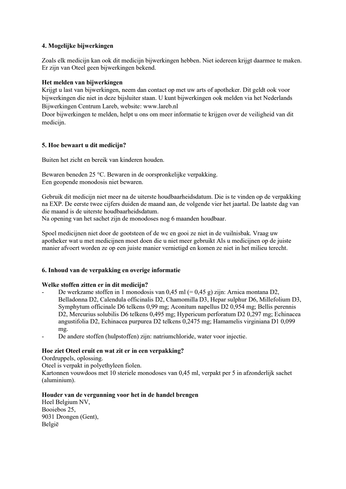Oteel Oordruppels afbeelding van document #3, leaflet