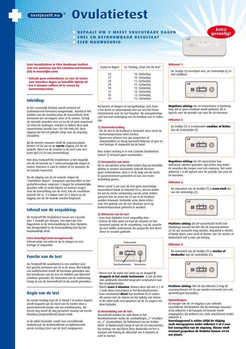 Ovulatietest Voordeelpakket afbeelding van document #1, instructions