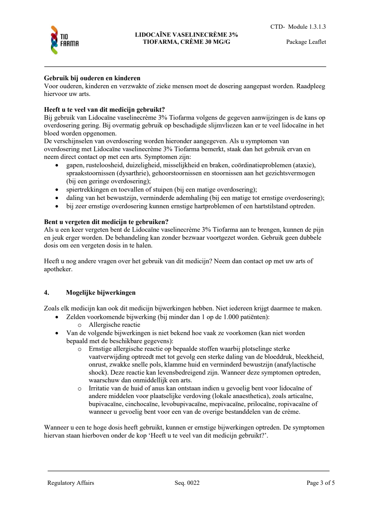 Lidocaïne Vaselinecrème 3% FNA afbeelding van document #3, leaflet