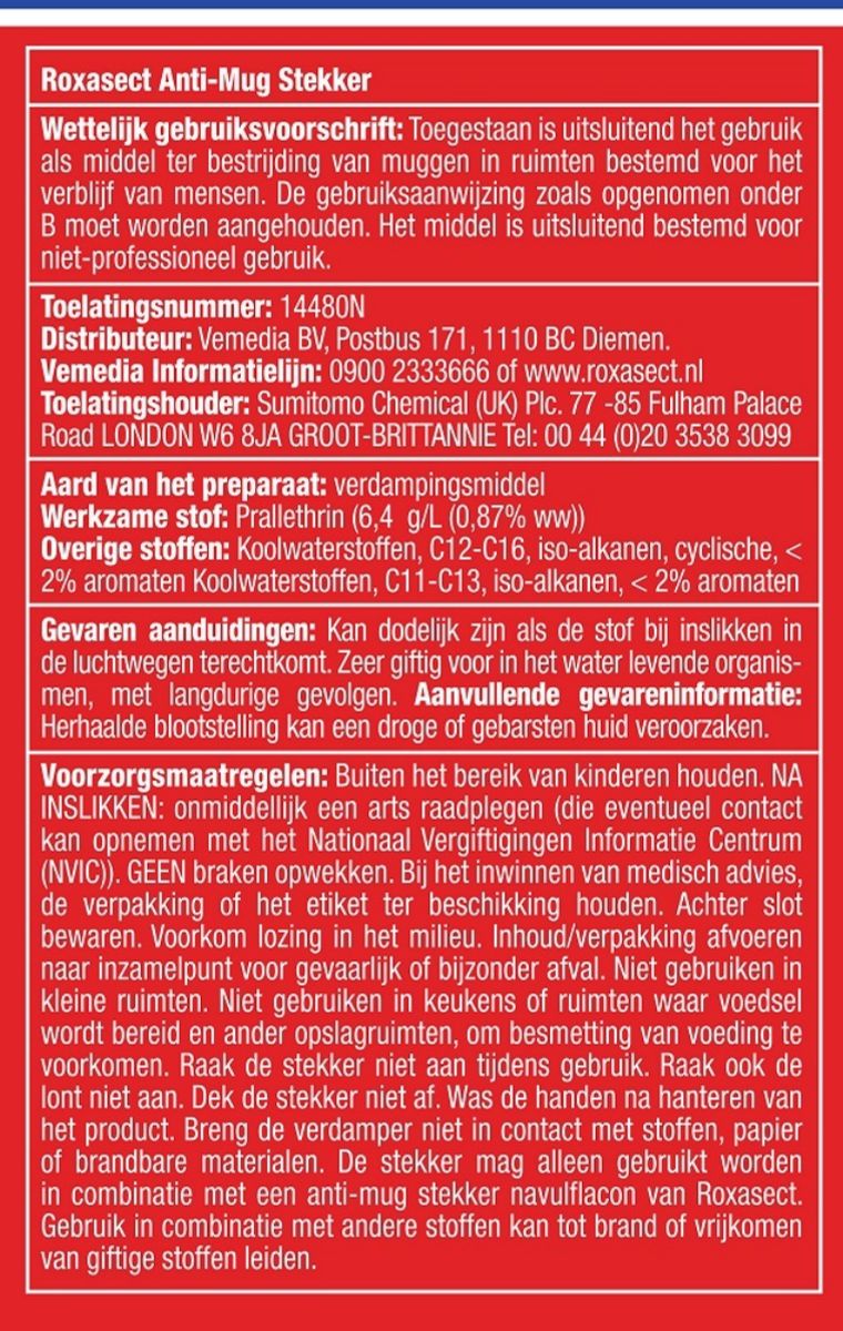 Muggenstekker Navulling afbeelding van document #1, label