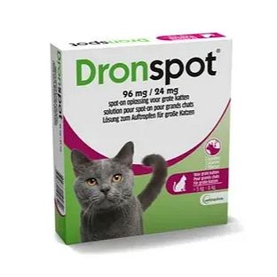 Dronspot 96mg/24mg Spot On Ontwormingsmiddel Voor Grote Katten Pipet 2ST