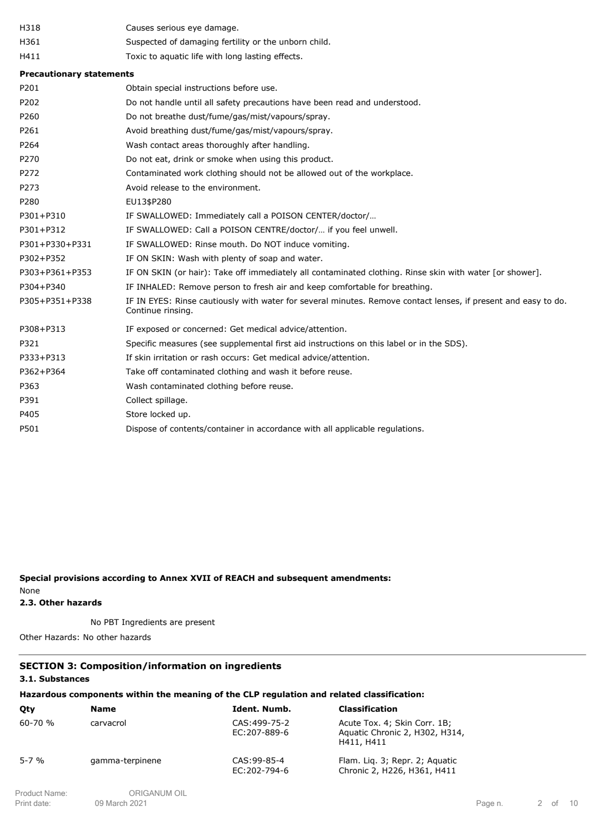 Essentiële Olie Oregano afbeelding van document #2, label