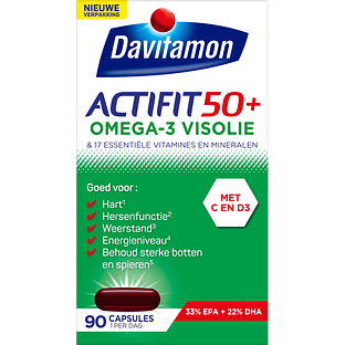 Davitamon Actifit 50+ Omega-3 Visolie Capsules 90CP