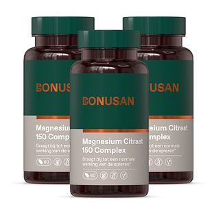 Bonusan Magnesium Citraat 150 Complex Tabletten Multiverpakking 3x60TB
