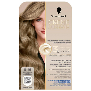 Schwarzkopf Creme Supreme Crèmekleuring 8-16 Cool Asblond 1ST Schwarzkopf Creme Supreme Crèmekleuring 8-16 Cool Asblond 1ST