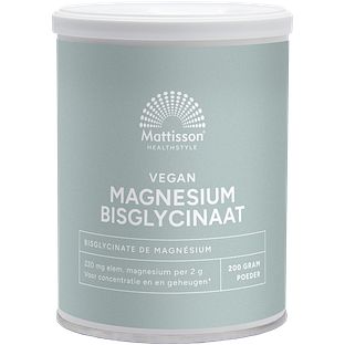 Mattisson HealthStyle Magnesium Bisglycinaat Poeder 200GR Mattisson HealthStyle Magnesium Bisglycinaat Poeder 200GR