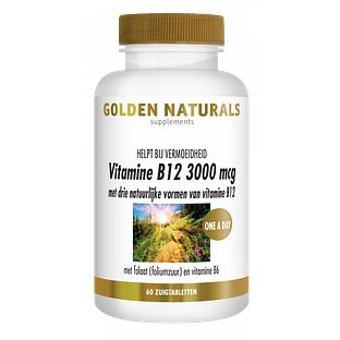 Golden Naturals B12 3000mcg Zuigtabletten 60ZTB