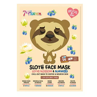 7th Heaven Sloth Face Mask Lotus Blossom & Blueberry 1ST 7th Heaven Sloth Face Mask Lotus Blossom & Blueberry 1ST