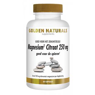 Golden Naturals Magnesium Citraat 250mg Capsules 60VCP