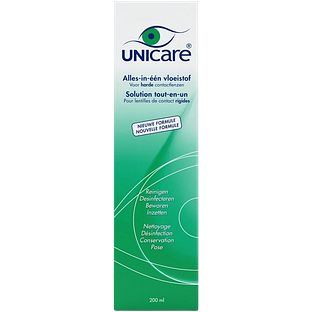 Unicare Alles-in-één Vloeistof Harde Lenzen 200ML Unicare Alles-in-één Vloeistof Harde Lenzen 200ML