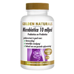 Golden Naturals Microbiotica 10 Miljard Capsules 180VCP Golden Naturals Microbiotica 10 Miljard Capsules 180VCP