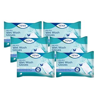 TENA Wet Wash Glove Freshly Scented Multi-verpakking 6x5ST