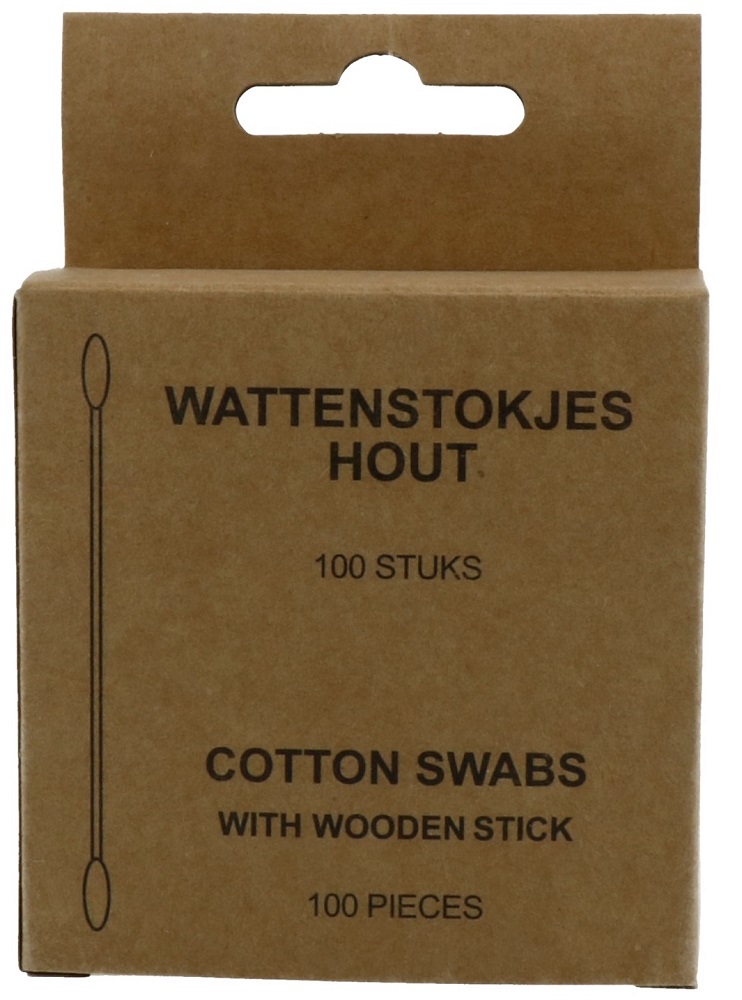 Bezouwen Wattenstokjes Hout afbeelding