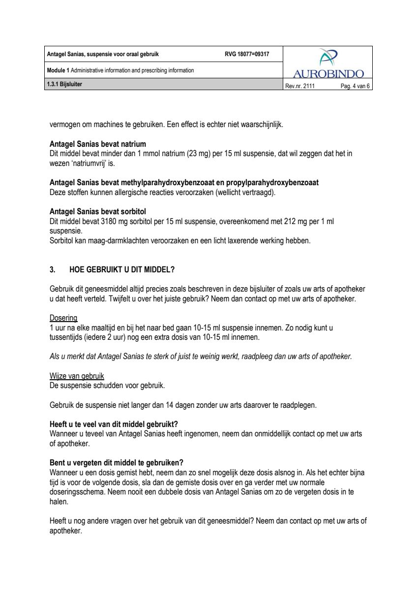 Antagel Sanias Suspensie afbeelding van document #4, leaflet