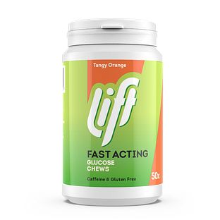 Lift Fast Acting Glucose Kauwtabletten - Sinaasappel 50TB Lift Fast Acting Glucose Kauwtabletten - Sinaasappel 50TB