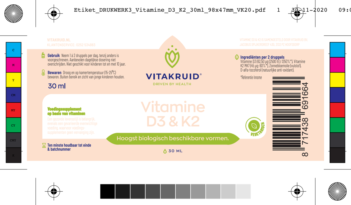 Vitamine D3 & K2 (MenaQ7®) met druppelpipet afbeelding van document #1, label