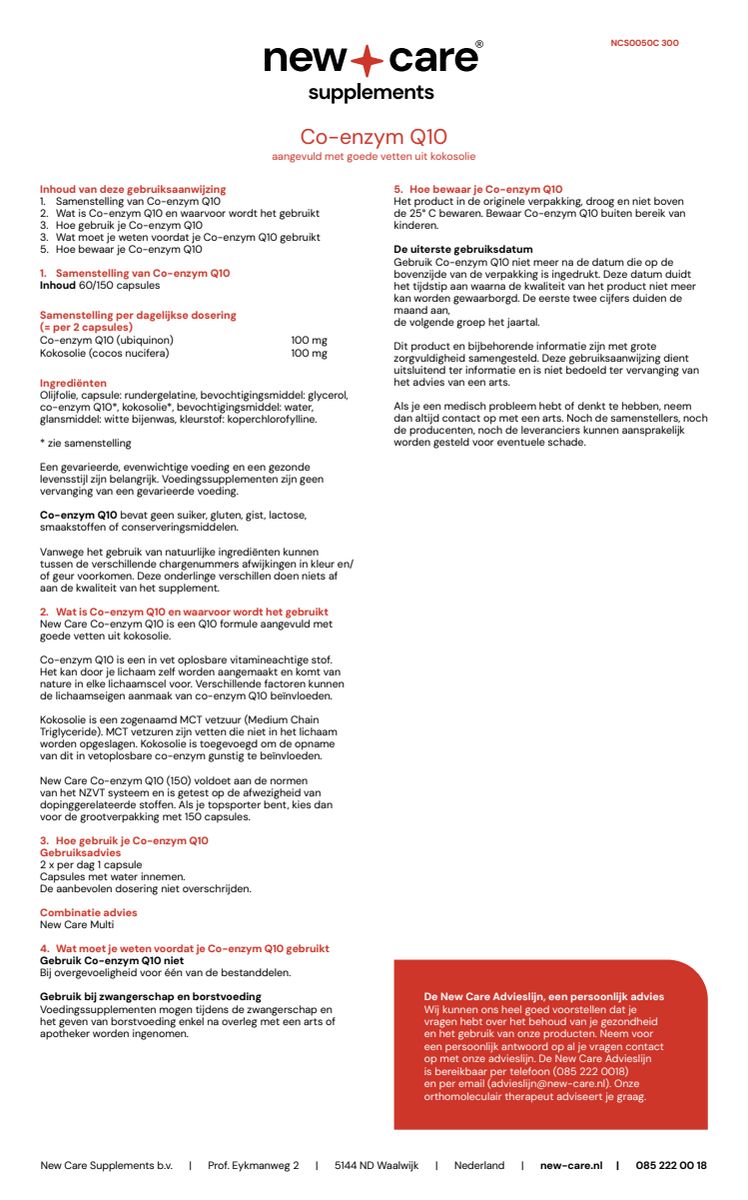 Co-enzym Q10 Capsules afbeelding van document #1, instructions