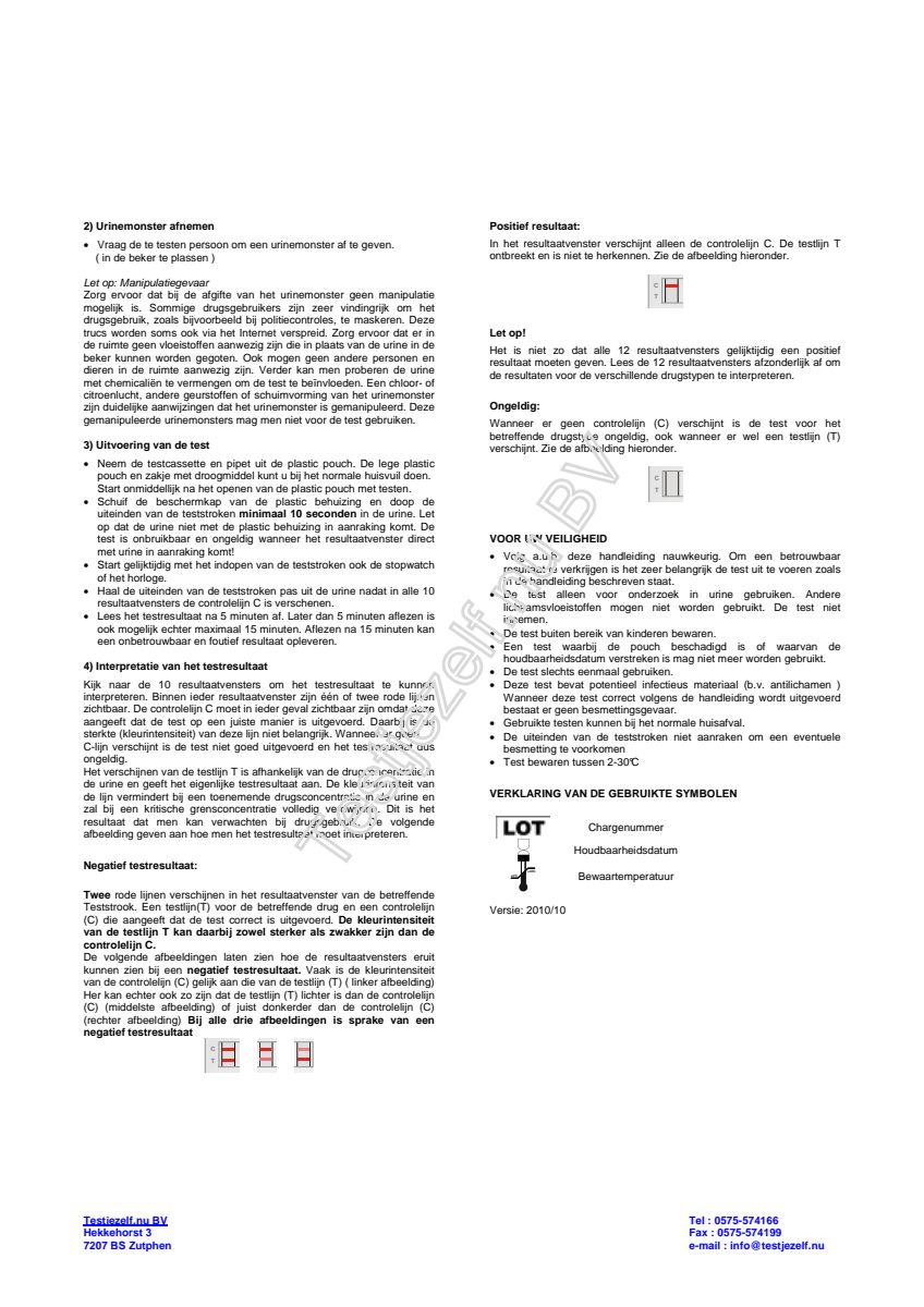 Drugstest Multi 12 afbeelding van document #2, instructions