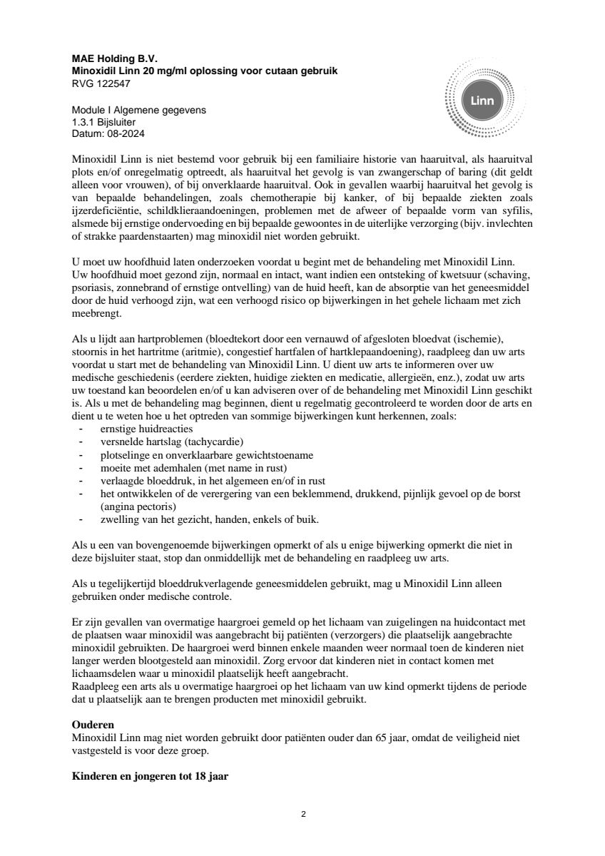 Minoxidil Linn 20 mg/ml oplossing afbeelding van document #2, leaflet