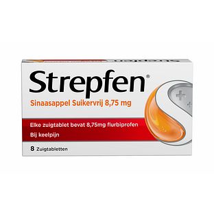 Strepfen Sinaasappel Suikervij 8.75 mg Zuigtabletten 8TB