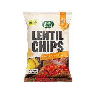 Eat Real Lentil Chips Chilli & Lemon 95GR Eat Real Lentil Chips Chilli & Lemon 95GR
