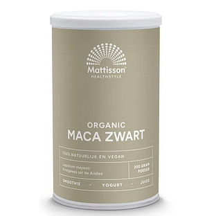 Mattisson HealthStyle Organic Maca Zwart Poeder 300GR Mattisson HealthStyle Organic Maca Zwart Poeder 300GR