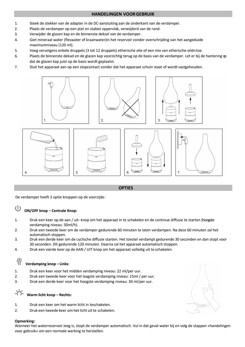 Impulse Aroma Diffuser afbeelding van document #3, instructions