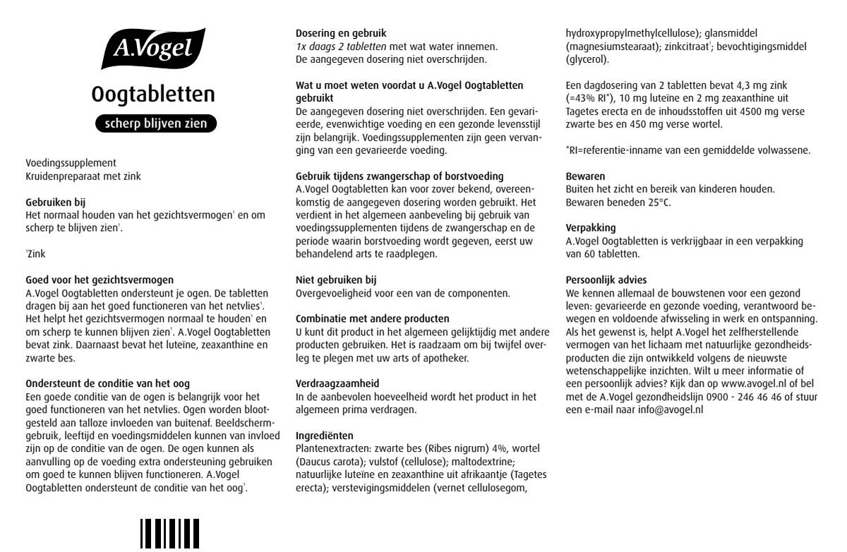 Oogtabletten afbeelding van document #1, instructions