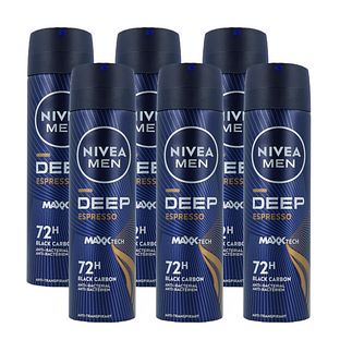 Nivea Men Deep Espresso Anti-Transpirant Spray Voordeelverpakking 6x150ML Nivea Men Deep Espresso Anti-Transpirant Spray Voordeelverpakking 6x150ML