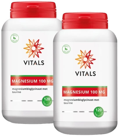 Vitals Magnesium Bisglycinaat 100mg Tabletten Duoverpakking