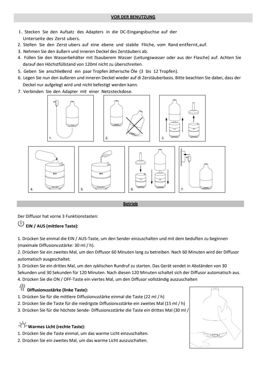 Empire Aroma Diffuser afbeelding van document #12, instructions