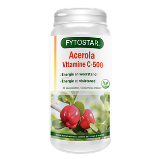 Fytostar Acerola Vitamine C-500 Kauwtabletten 60KTB