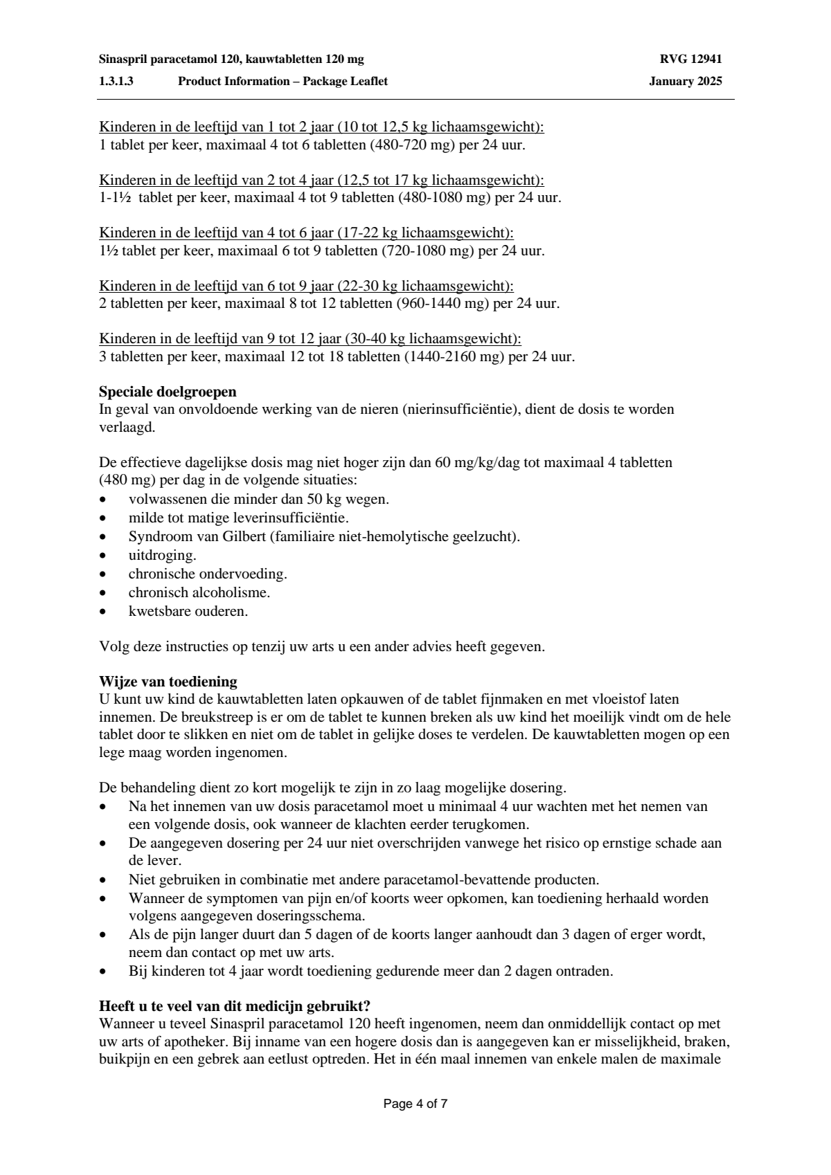 Paracetamol Tabletten 120mg afbeelding van document #4, leaflet