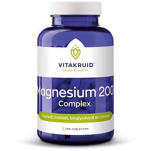 Vitakruid Magnesium 200 Complex Tauraat Malaat Bisglycinaat 180TB