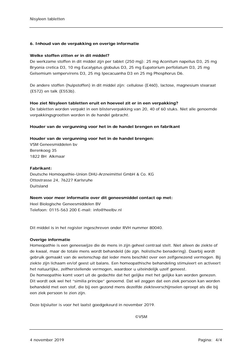 Nisyleen Tabletten afbeelding van document #4, leaflet