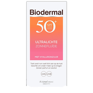 Biodermal Ultralichte Zonnefluïde - Zonnebrand met SPF50+ - Zonnebrand gezicht 40ML