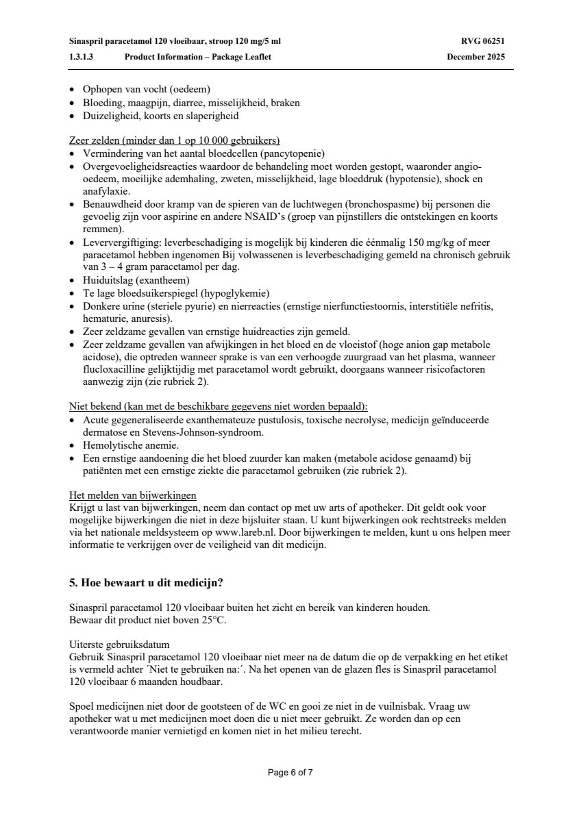 Paracetamol 120 Vloeibaar afbeelding van document #6, leaflet