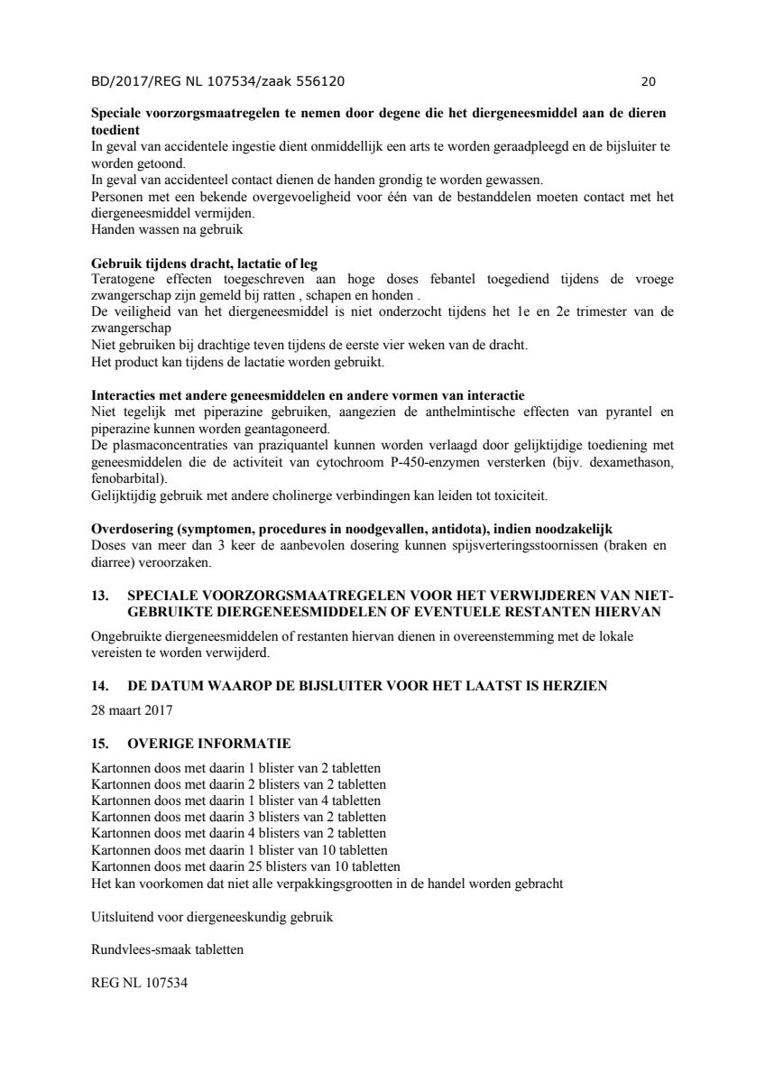 Wormtabletten all-in-one Honden vanaf 2.5KG afbeelding van document #20, leaflet